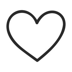 Simple black outline heart icon on white background