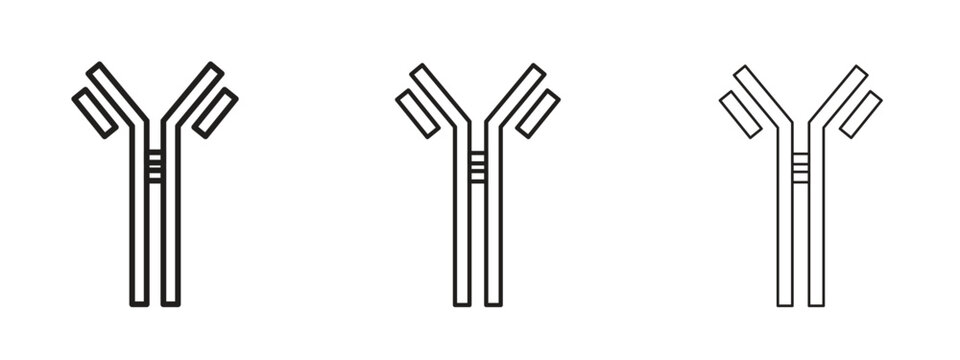 Antibody icon. black strokes lines vector pack for graphic work
