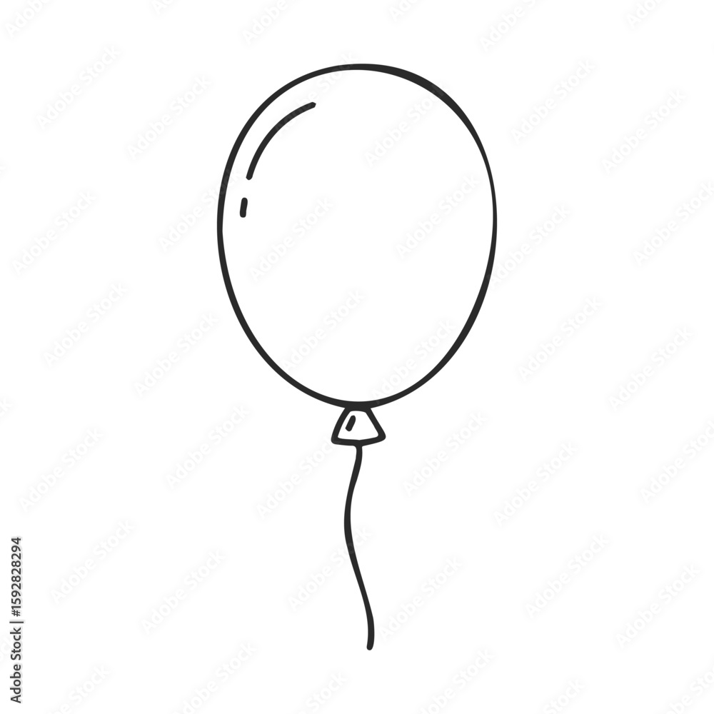 Poster simple line drawing of a balloon with minimalist design