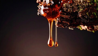 Resin dripping from bark