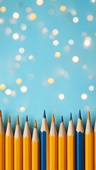 Colorful Pencils and Bokeh Lights - Creativity and Education Concept