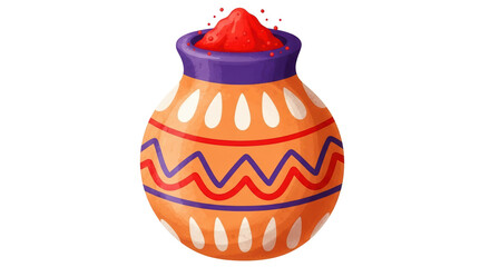 Isolated Decorative Pot with Red Powder