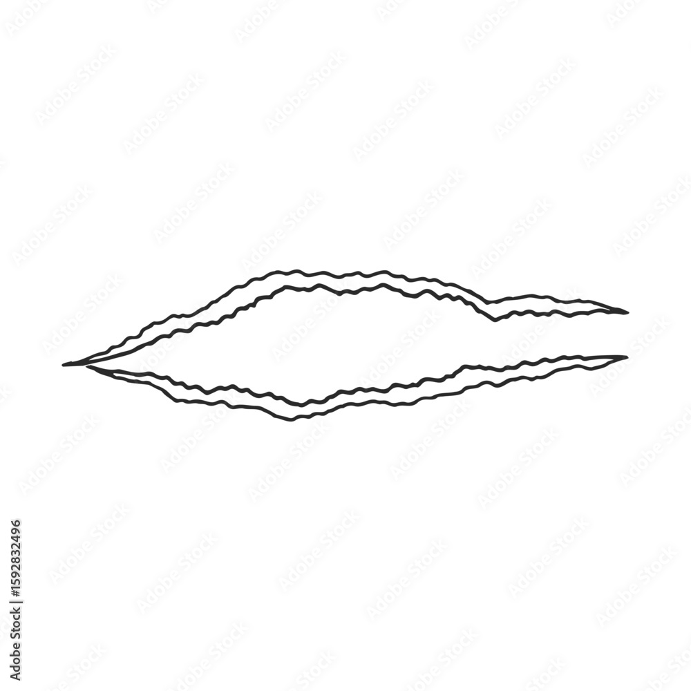 Poster abstract drawing of jagged lines and shapes on white background