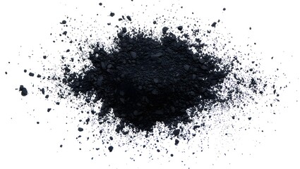 Abstract Black Spray Paint Splatter on White Background - Grunge Texture