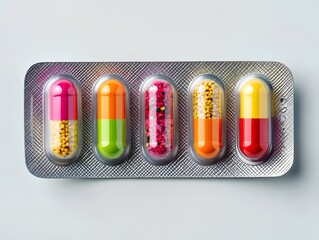 Colorful Pills in Blister Pack - Pharmaceutical Concept