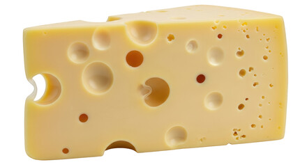 Isolated Swiss Cheese Slice