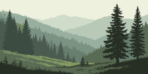 mountain landscape with trees