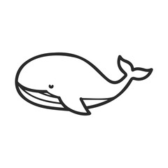 Obraz premium Simple line drawing of a smiling whale illustration