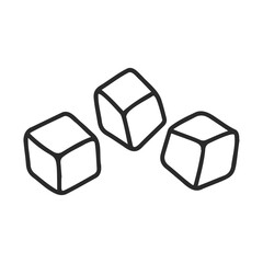 Obraz premium Simple black and white ice cube outline on white background