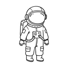 Cartoon illustration of astronaut in spacesuit