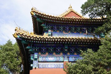 Fototapeta premium Chinese temple architecture at Confucius temple in Beijing, China