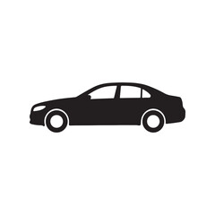 Fototapeta premium Car Silhouette Vector Icon on White Background