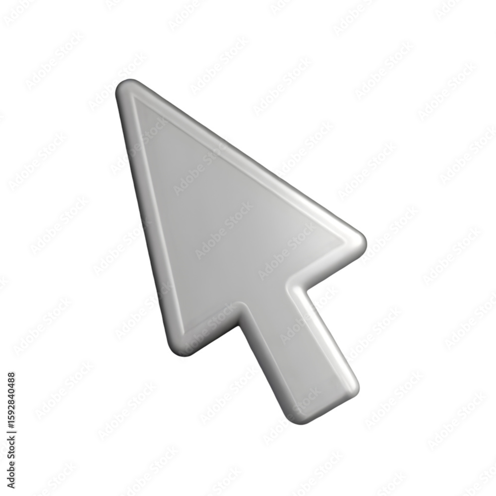 Poster Cursor pointer mouse click side view 3d rendered icon illustration with transparent background
