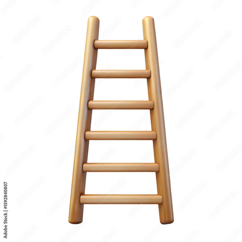 Poster ladder icon front view 3d rendered illustration with isolated design on transparent background