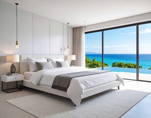 Modern oceanfront bedroom