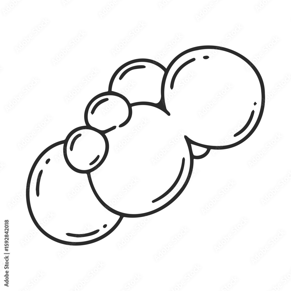 Poster simple line art of overlapping bubbles in black and white design