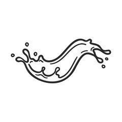 Obraz premium Black and white fluid splash outline art