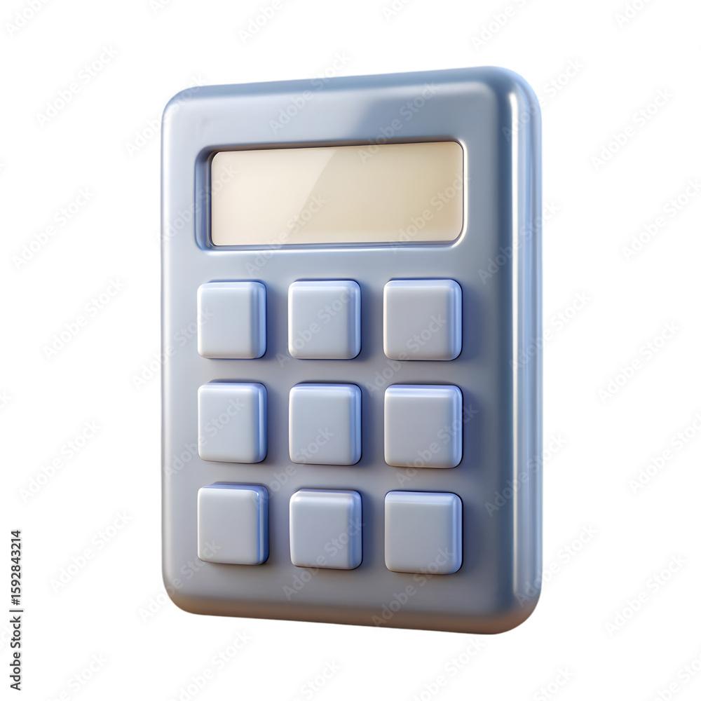 Poster calculator symbol icon front view 3d illustration design rendering with transparent background