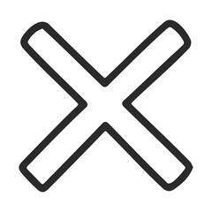 Obraz premium Black cross symbol on white background with bold outline design