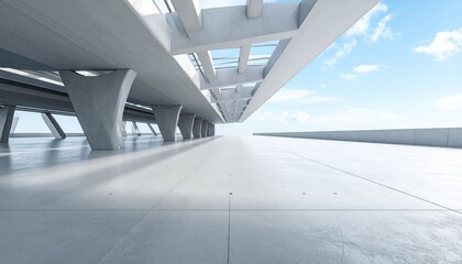 Modern concrete architectural perspective