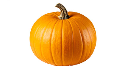 Obraz premium Vibrant Orange Pumpkin on White Background
