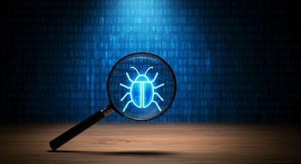 Bug Detection in Code – Cybersecurity and Software Debugging Concept.
