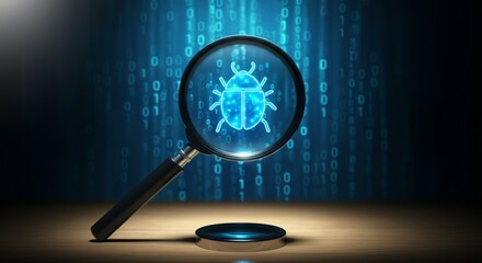 Bug Detection in Code – Cybersecurity and Software Debugging Concept.