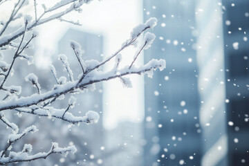 Obraz premium Snowy Branch in Winter