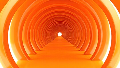 Obraz premium Orange arch tunnel leading to light