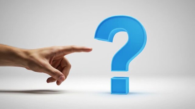 Hand Pointing at Question Mark