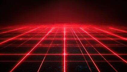 Red grid futuristic backdrop