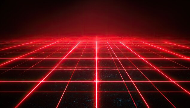 Red grid futuristic backdrop