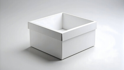 Naklejka premium White Cardboard Square Box on White Background