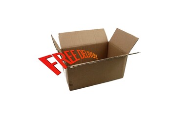 Opened Cardboard Box with Text 