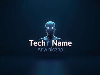 Avatar futuriste dans un univers technologique sombre et lumineux
