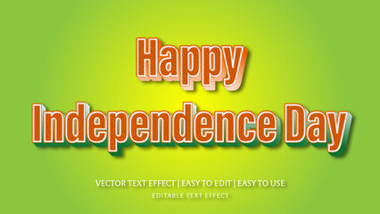 Creative Happy Independence Day Text Effect for Patriotic Festival Design