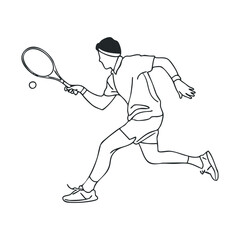 Dynamic tennis player in action for sports design concepts