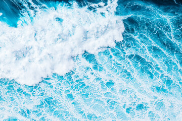 abstract aerial view background of blue waves