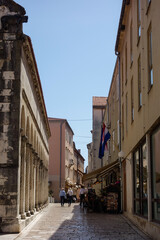 Fototapeta premium Zadar, Croatia - 04.22.2025: streets and ancient architecture of city old town
