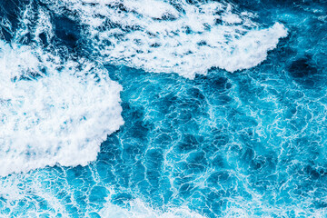 abstract aerial view background of blue waves