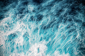 Obraz premium abstract aerial view background of blue waves