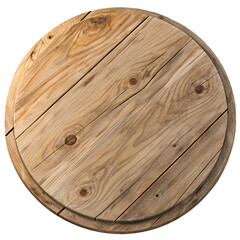 Round wooden table top surface with circular design featuring natural rustic wood grain texture