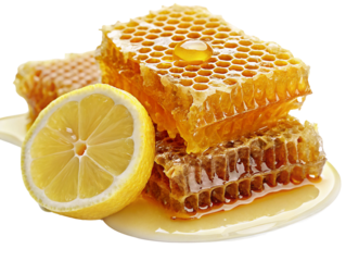 Lemon and honeycomb natural sweeteners for health conscious and flavorful culinary creations
