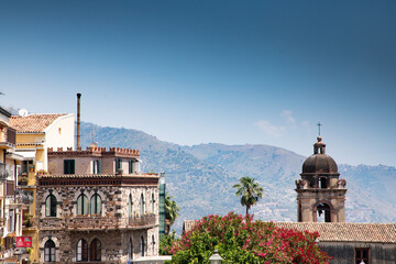 historic old town Taormina  in Messina region of Sicily