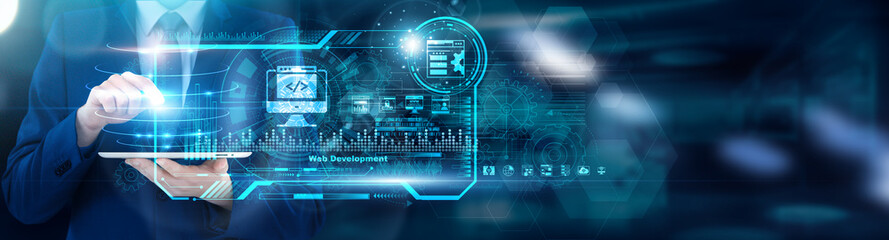 Full-Stack Lead - UX Researcher using tablet analyzing Web Development Core Web Vitals and A/B test...