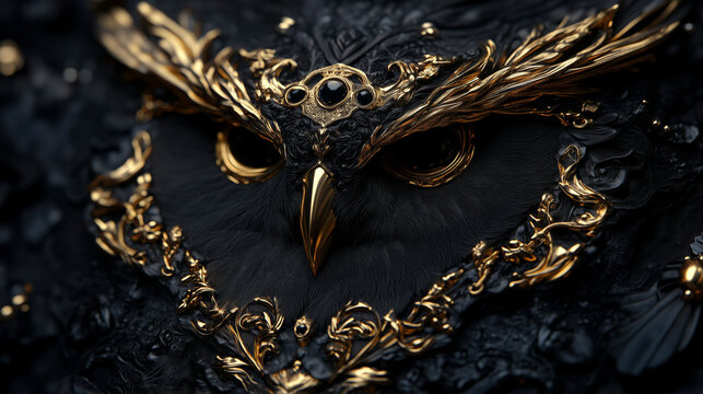 coat of arms with occult owl symbol tattoo in gothic style