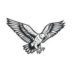 Obraz premium Majestic eagle soaring through the sky, symbol of freedom and strength