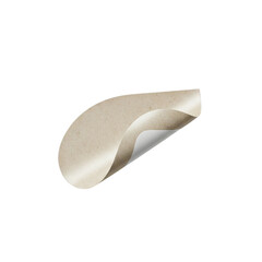 Curled round paper sticker mockup