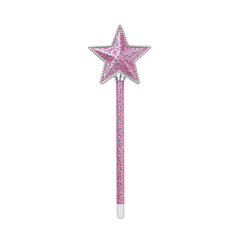 Pink glitter magic wand with star