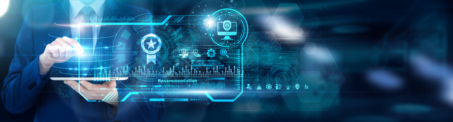 Personalization Lead using tablet analyzing Recommendation engine click-through accuracy and session uplift metrics, A/B testing performance matrices.